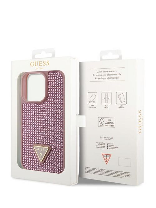 Guess Rhinestone iPhone 14 Pro Case Roze | GUESS-SN31764