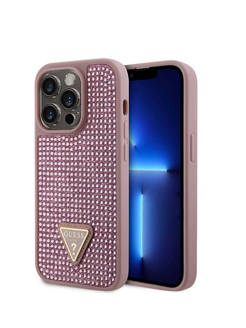 Guess Rhinestone iPhone 15 Pro Case Roze | GUESS-SN31745