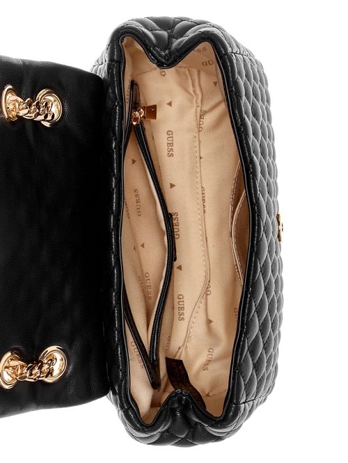 Guess Rianee Convertible Crossbody Bag Zwart | GUESS-SN28813