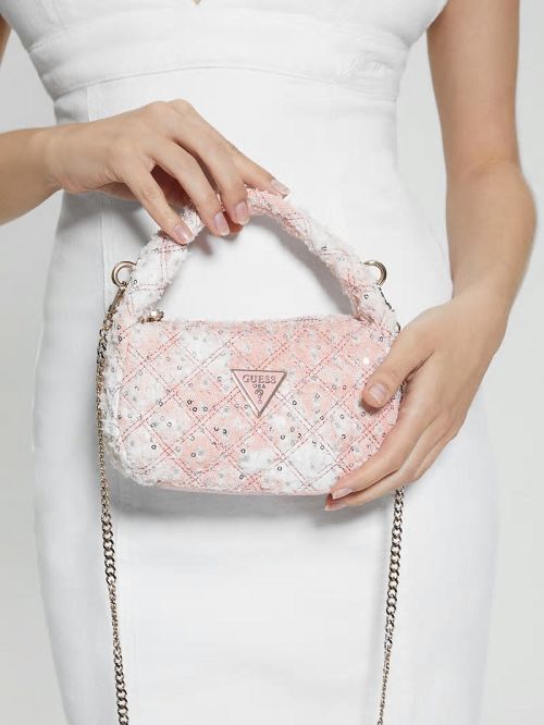 Guess Rianee Denim Mini Hobo Roze | GUESS-SN28898