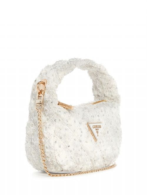 Guess Rianee Denim Mini Hobo Wit | GUESS-SN28883