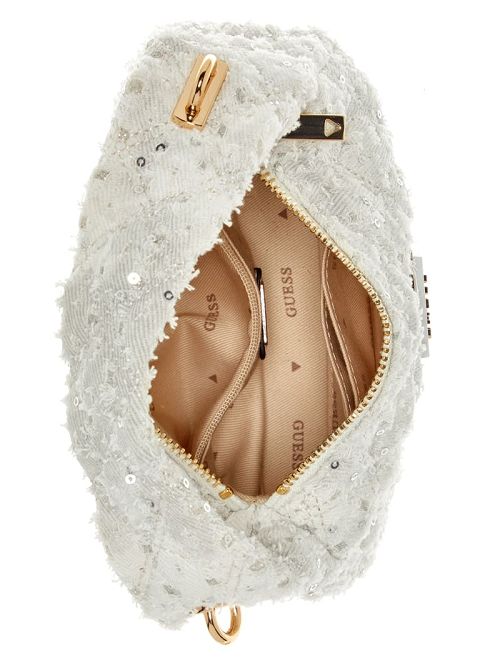 Guess Rianee Denim Mini Hobo Wit | GUESS-SN28883