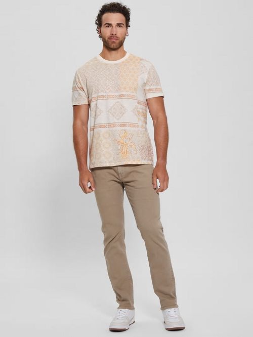 Guess Rio Patchwork Crewneck Tee Oranje | GUESS-SN30675