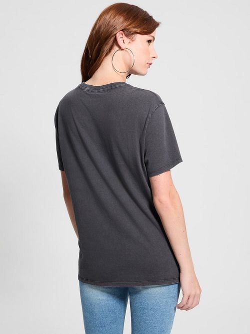 Guess Rise 2 Fame Graphic Tee Zwart | GUESS-SN27257