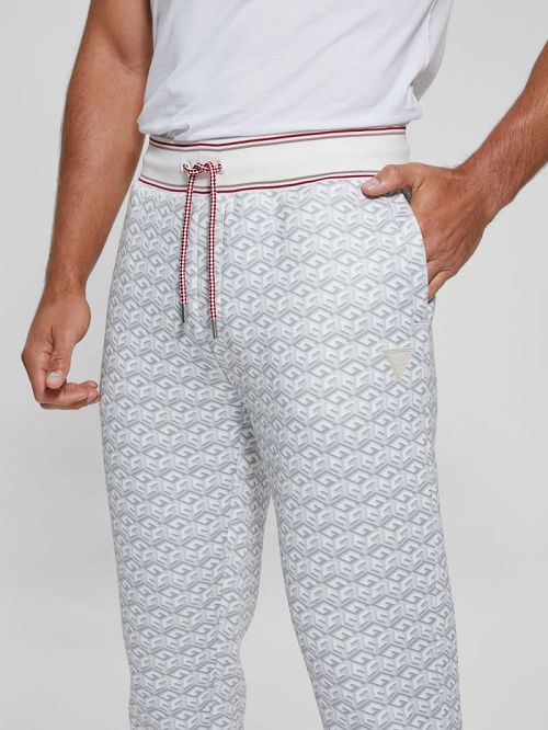 Guess Rolph Signature Cube Pants Wit | GUESS-SN31432