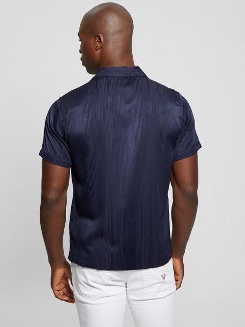 Guess Roma Stripe Shirt Blauw | GUESS-SN31303