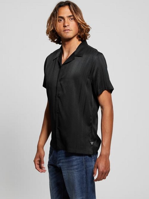 Guess Roma Stripe Shirt Zwart | GUESS-SN31296
