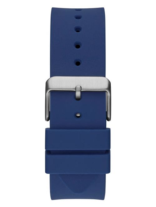 Guess Rose Gold-Tone and Blue Silicone Multifunction Watch Blauw | GUESS-SN31644