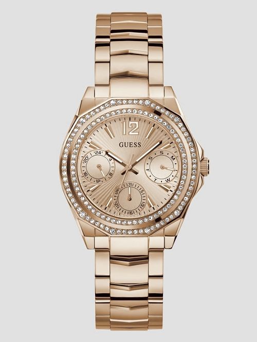 Guess Rose Gold-Tone and Crystal Multifunction Watch Roze Goud | GUESS-SN30034