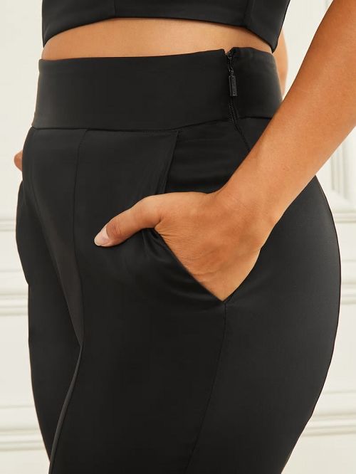 Guess Roxanne Satin Pant Zwart | GUESS-SN28228