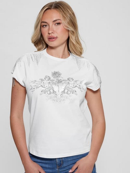 Guess Royal Fringe Top Wit | GUESS-SN27168