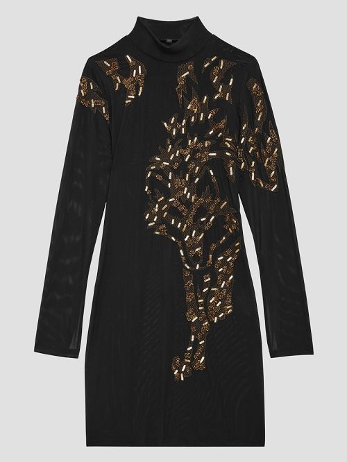 Guess Ryder Embellished Dress Zwart | GUESS-SN26877