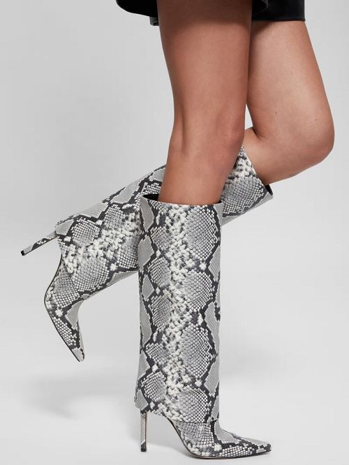 Guess Sabola Fold-Over Knee-High Boots Grijs | GUESS-SN29920