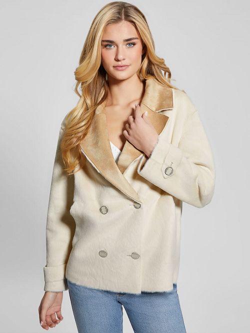 Guess Sabrina Textured Jacket Wit | GUESS-SN27878