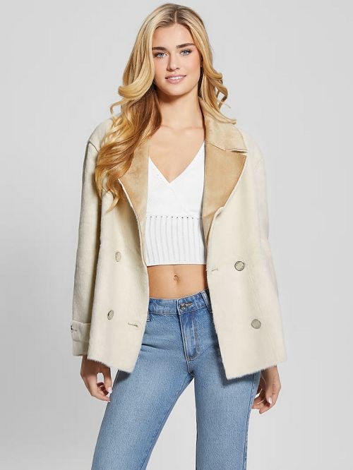 Guess Sabrina Textured Jacket Wit | GUESS-SN27878