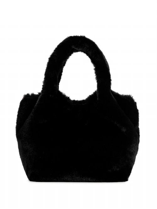 Guess Samia Faux-Fur Small Tote Zwart | GUESS-SN29344