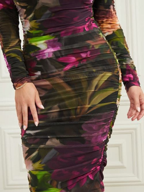 Guess Sandy Printed Midi Dress Multi | GUESS-SN26959