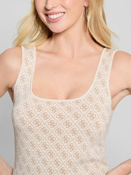 Guess Sarah Quattro G Sweater Dress Beige | GUESS-SN26886