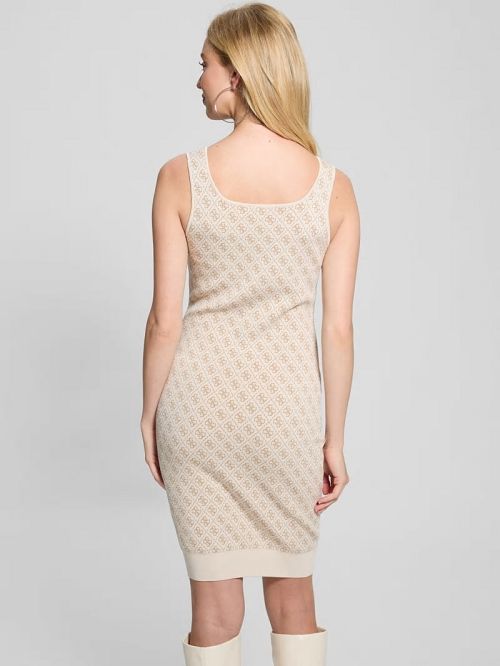 Guess Sarah Quattro G Sweater Dress Beige | GUESS-SN26886