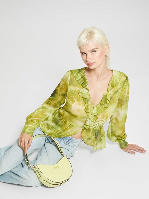 Guess Sarita Top-Zip Shoulder Bag Geel | GUESS-SN29144