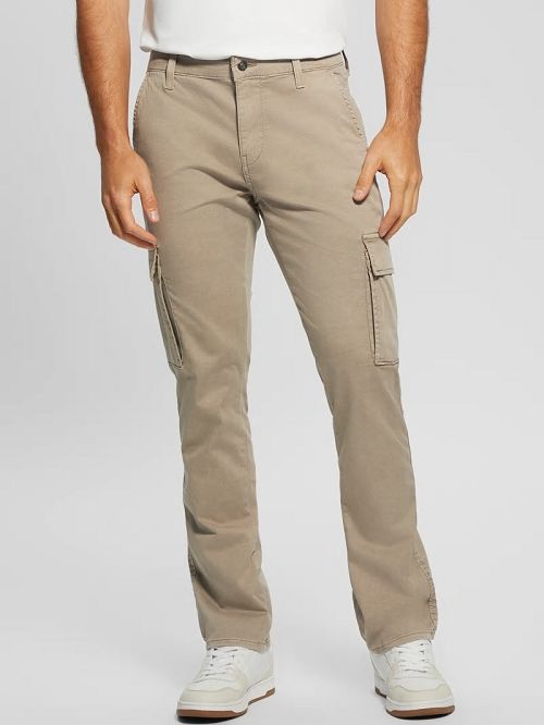 Guess Sateen Coated Cargo Pants Beige | GUESS-SN31407
