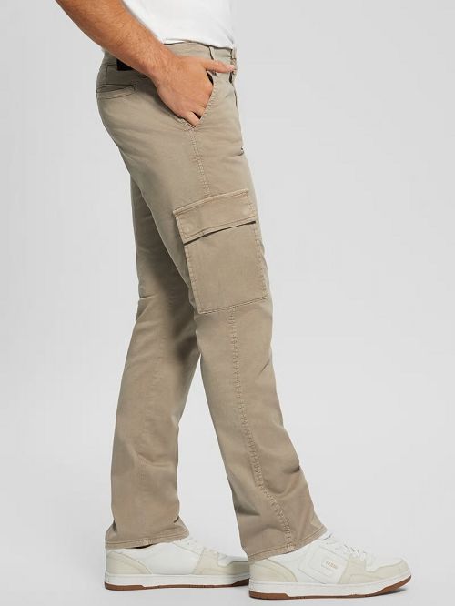 Guess Sateen Coated Cargo Pants Beige | GUESS-SN31407
