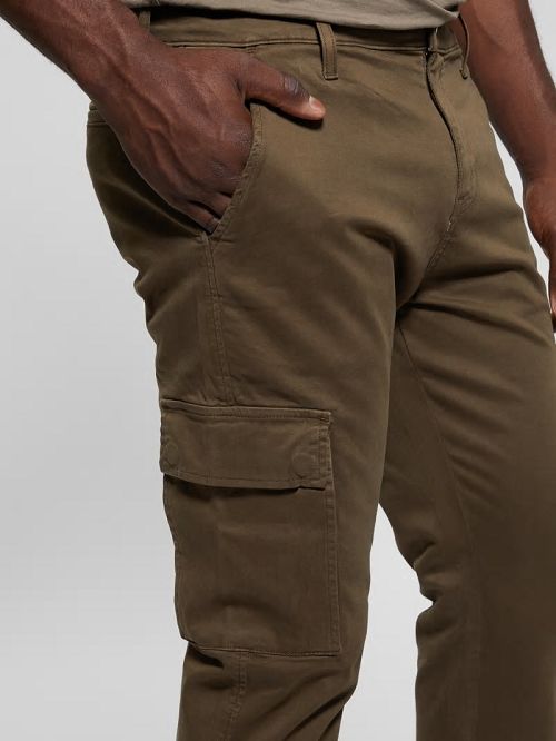 Guess Sateen Coated Cargo Pants Bruin | GUESS-SN31445