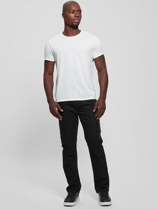 Guess Sateen Coated Cargo Pants Zwart | GUESS-SN31423