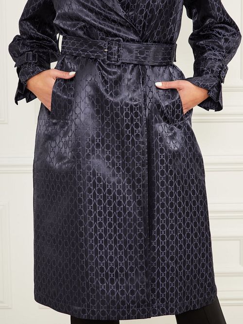 Guess Satin Trench Coat Blauw | GUESS-SN27872