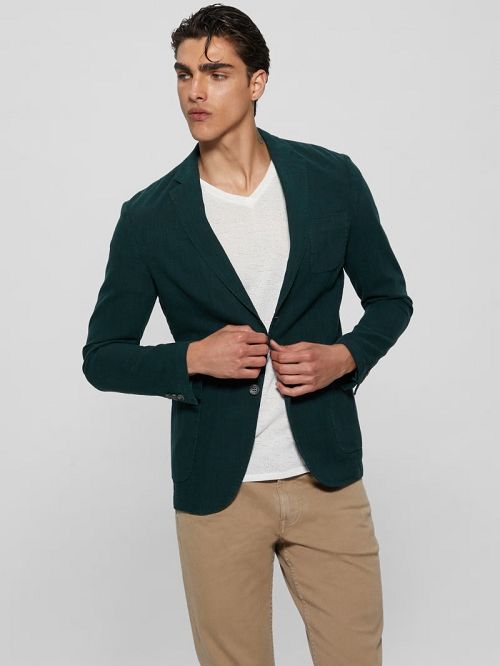 Guess Savile Linen Blazer Groen | GUESS-SN30852