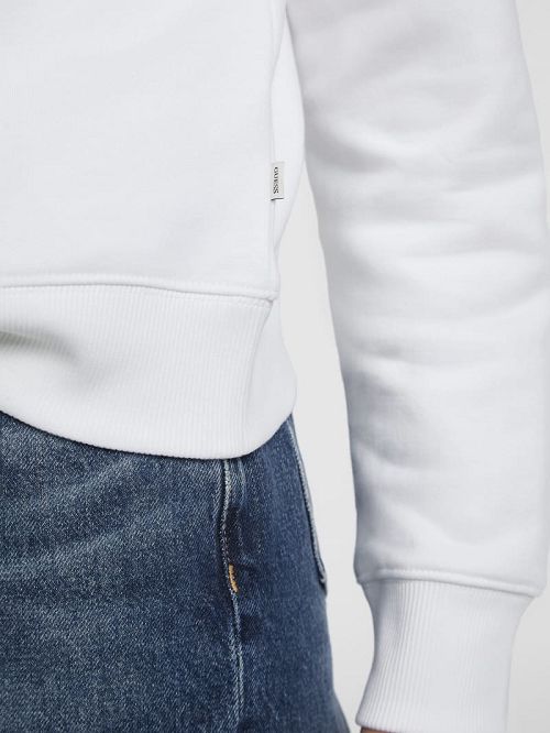 Guess Script Logo Sweatshirt Wit | GUESS-SN28363
