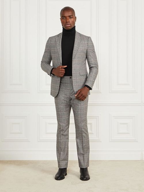 Guess Sean Notched Blazer Zwart Wit | GUESS-SN30805