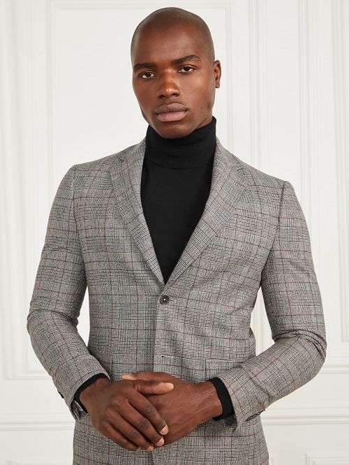 Guess Sean Notched Blazer Zwart Wit | GUESS-SN30805