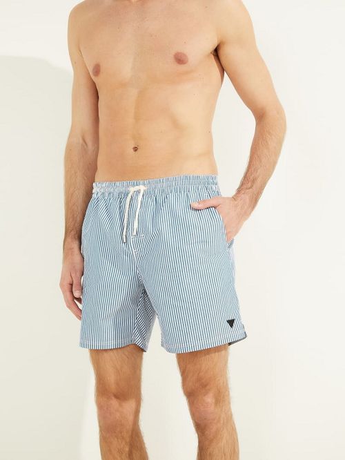 Guess Seersucker Swim Trunks Blauw | GUESS-SN31595