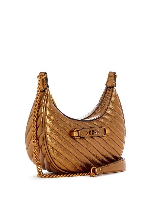 Guess Sela Mini Crossbody Hobo Bruin | GUESS-SN28678