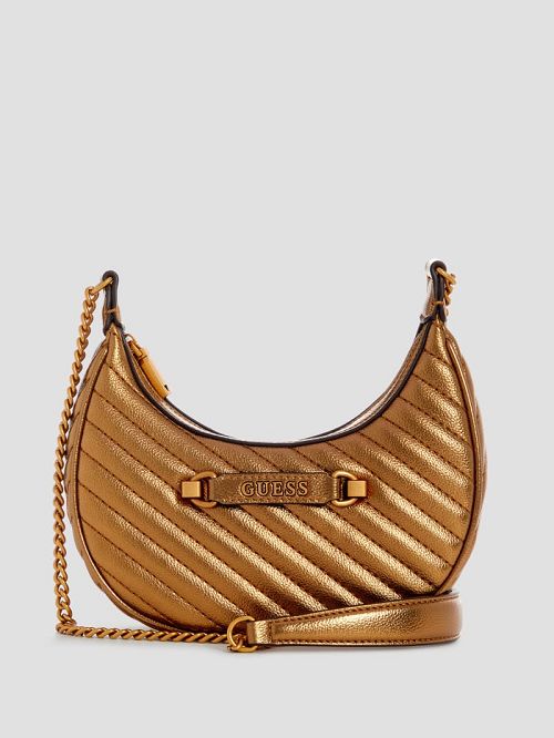 Guess Sela Mini Crossbody Hobo Bruin | GUESS-SN28678
