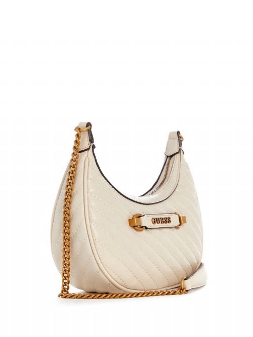 Guess Sela Mini Crossbody Hobo Wit | GUESS-SN29029