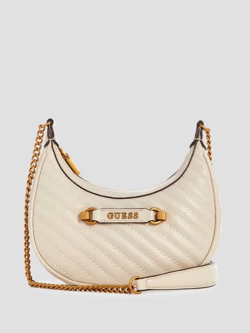 Guess Sela Mini Crossbody Hobo Wit | GUESS-SN29029