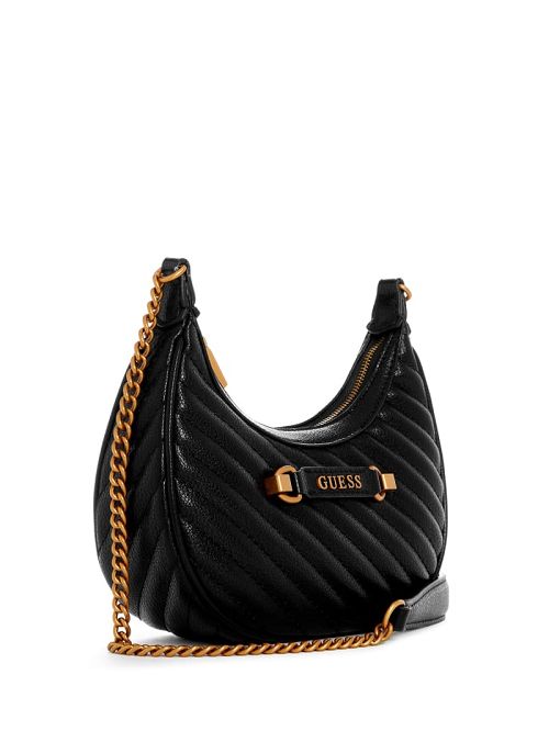 Guess Sela Mini Crossbody Hobo Zwart | GUESS-SN29043