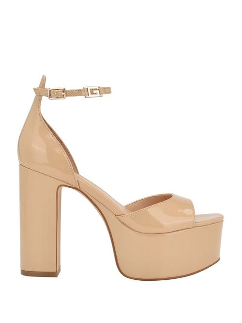 Guess Selima Platform Heels Beige | GUESS-SN29808