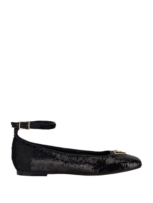 Guess Sequin Ankle Strap Ballet Flats Zwart | GUESS-SN29885