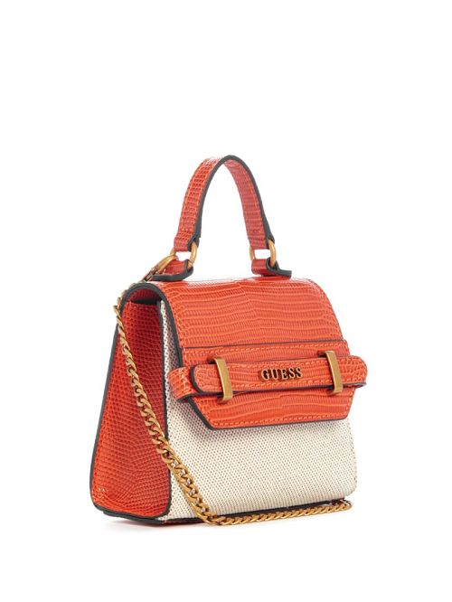 Guess Sestri Canvas Micro Mini Satchel Oranje | GUESS-SN29236
