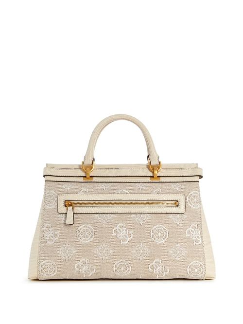 Guess Sestri Canvas Peony Luxury Satchel Wit | GUESS-SN29289