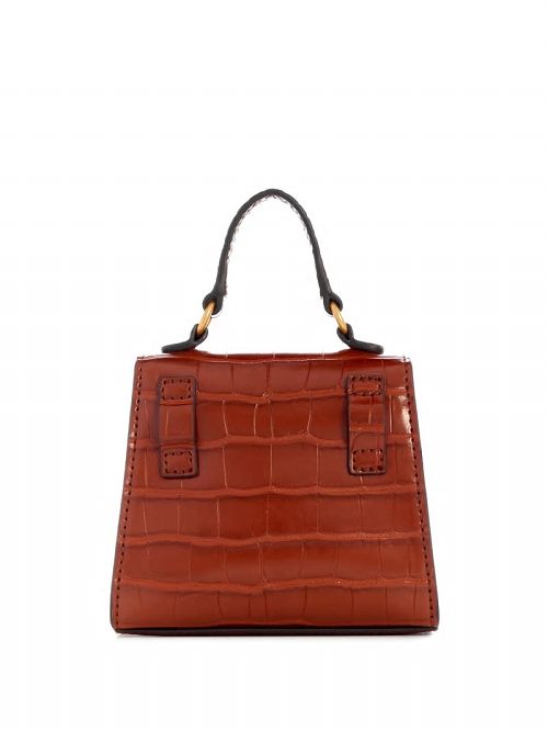 Guess Sestri Crocodile-Embossed Mini Crossbody Beige | GUESS-SN28789