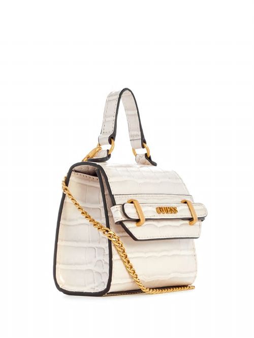 Guess Sestri Crocodile-Embossed Mini Crossbody Wit | GUESS-SN29010