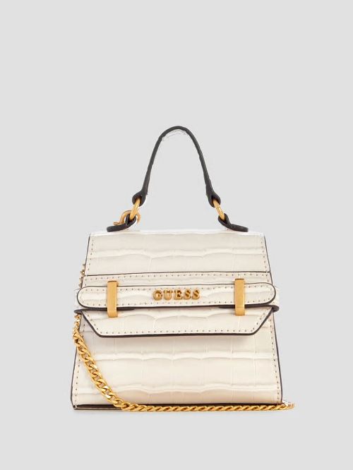 Guess Sestri Crocodile-Embossed Mini Crossbody Wit | GUESS-SN29010