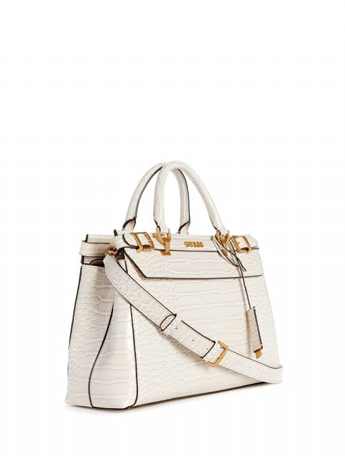 Guess Sestri Crocodile-Embossed Satchel Wit | GUESS-SN29300