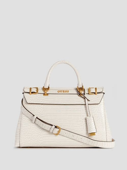 Guess Sestri Crocodile-Embossed Satchel Wit | GUESS-SN29300