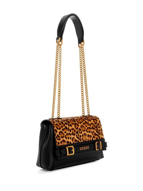 Guess Sestri Leopard Convertible Crossbody Bruin | GUESS-SN29162