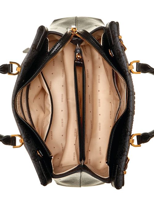 Guess Sestri Quattro G Luxury Satchel Zwart | GUESS-SN28750